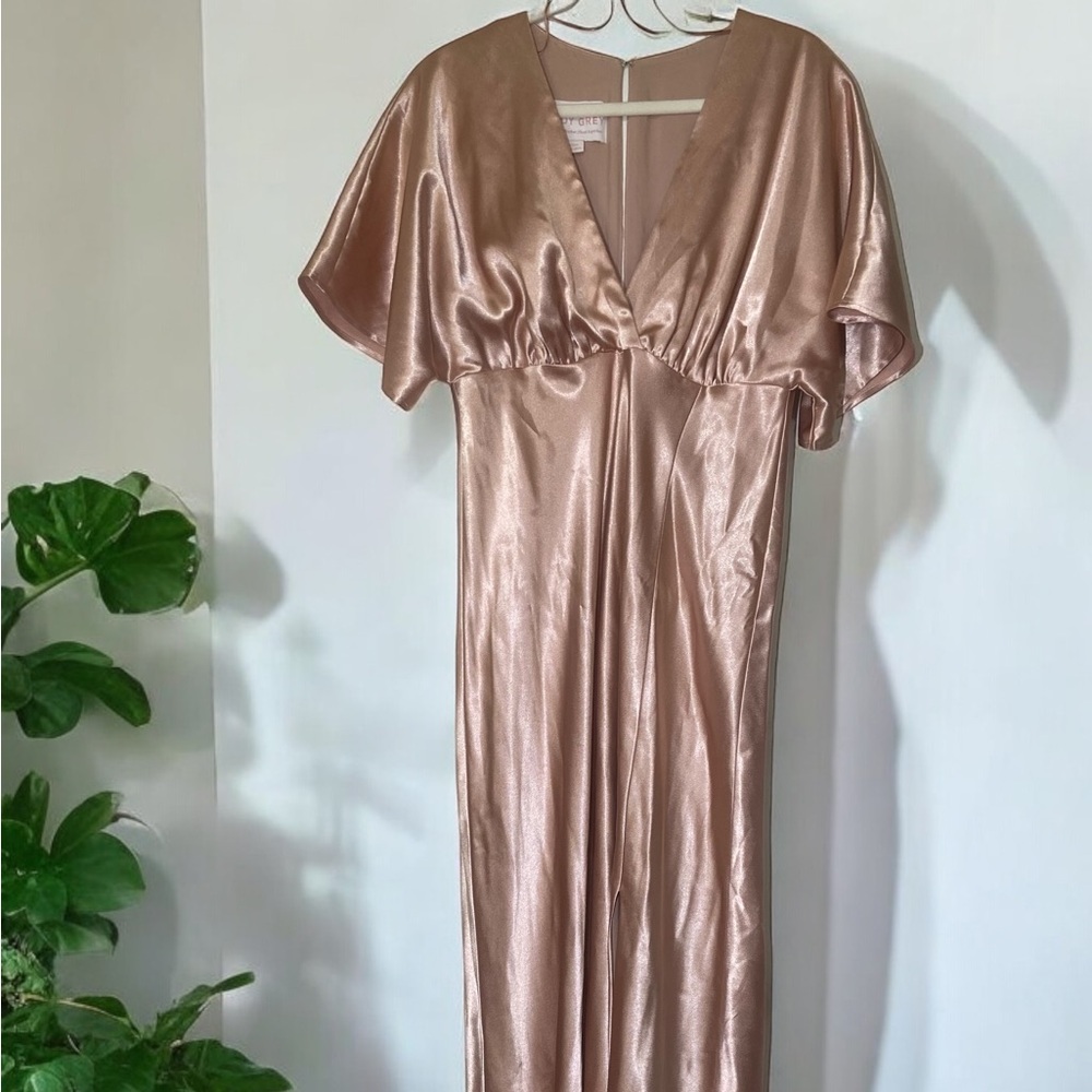Jesse Dress Shiny Satin Rose Gold